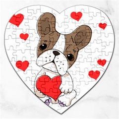Animation-dog-cute-animate-comic Jigsaw Puzzle (heart) by 99art