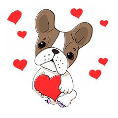 Animation-dog-cute-animate-comic Wooden Puzzle Heart by 99art
