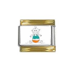 Baby-cute-child-birth-happy Gold Trim Italian Charm (9mm) by 99art