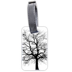 Tree-silhouette-winter-plant Luggage Tag (two Sides) by 99art