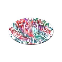 Lotus Feathers Boho Watercolor Sticker Oval (10 Pack) by 99art