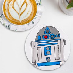 Technology-clip-art-r2d2 Uv Print Round Tile Coaster by 99art