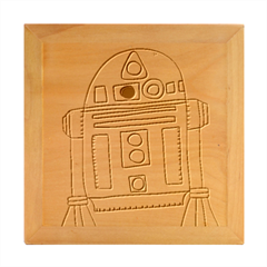 Technology-clip-art-r2d2 Wood Photo Frame Cube by 99art
