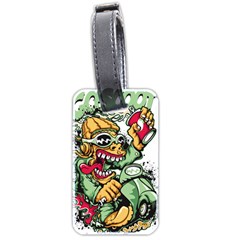 Scooter-motorcycle-graffiti Luggage Tag (two Sides) by 99art