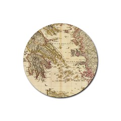 Map Of Greece Archipelago Rubber Coaster (round) by B30l