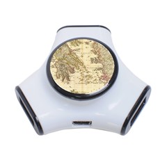 Map Of Greece Archipelago 3-port Usb Hub by B30l