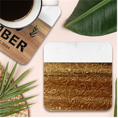 Colorful Abstract Pattern Creative Colorful Line Linear Background Marble Wood Coaster (square) by B30l