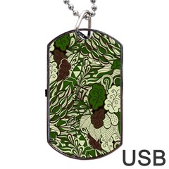 Texture Ornament Pattern Seamless Paisley Dog Tag Usb Flash (two Sides) by danenraven