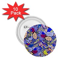 Blue Yellow Background Pattern Vector Texture Paisley 1 75  Buttons (10 Pack) by danenraven