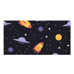 Cosmos Rockets Spaceships Ufos Satin Shawl 45  X 80  by Cowasu