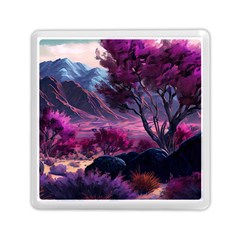 Landscape Landscape Painting Purple Purple Trees Memory Card Reader (square) by Cowasu