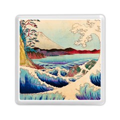 Wave Japanese Mount Fuji Woodblock Print Ocean Memory Card Reader (square) by Cowasu