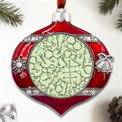 Multicolored Chemical Bond Illustration Chemistry Formula Science Metal Snowflake And Bell Red Ornament by Cowasu