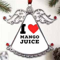 I Love Mango Juice  Metal Angel With Crystal Ornament by ilovewhateva