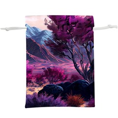 Landscape Painting Purple Tree Lightweight Drawstring Pouch (xl) by Ndabl3x