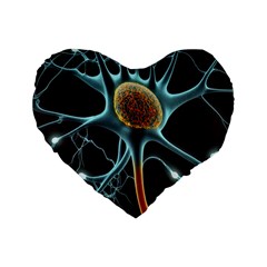 Organism Neon Science Standard 16  Premium Flano Heart Shape Cushions by Ndabl3x