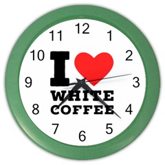 I Love White Coffee Color Wall Clock by ilovewhateva