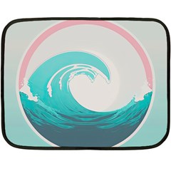 Waves Tidal Ocean Sea Tsunami Wave Minimalist Two Sides Fleece Blanket (mini) by Wav3s