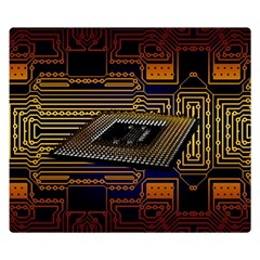 Processor Cpu Board Circuit Two Sides Premium Plush Fleece Blanket (small) by Wav3s