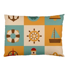 Nautical-elements-collection Pillow Case by Wav3s