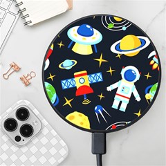 Space Seamless Pattern Wireless Fast Charger(black) by Wav3s