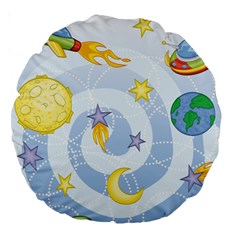 Science Fiction Outer Space Large 18  Premium Round Cushions by Ndabl3x