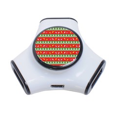 Christmas Papers Red And Green 3-port Usb Hub by Ndabl3x
