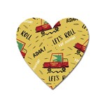 Childish-seamless-pattern-with-dino-driver Heart Magnet Front
