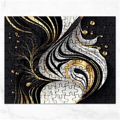Pattern Gold Marble Rectangular Jigsaw Puzzl by Vaneshop