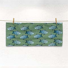 Fishes Pattern Background Theme Hand Towel by Vaneshop