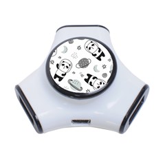 Panda Floating In Space And Star 3-port Usb Hub by Wav3s