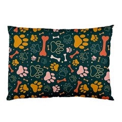Dog Paw Colorful Fabrics Digitally Pillow Case (two Sides) by Wav3s