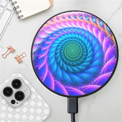 Peacock Feather Fractal Wireless Fast Charger(black) by Wav3s