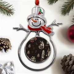 Vintage Tattoos Nautical Metal Snowman Ornament by Vaneshop