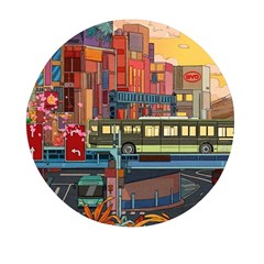 The City Style Bus Fantasy Architecture Art Mini Round Pill Box (pack Of 3) by Grandong