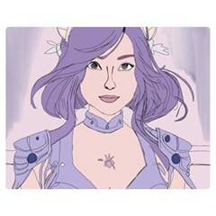 Futuristic Woman Two Sides Premium Plush Fleece Blanket (medium) by Fundigitalart234