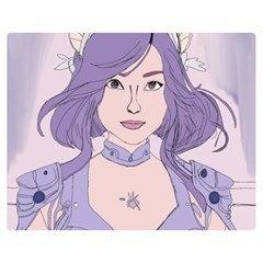 Futuristic Woman Premium Plush Fleece Blanket (medium) by Fundigitalart234
