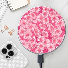 Cute Pink Sakura Flower Pattern Wireless Fast Charger(white) by Cowasu
