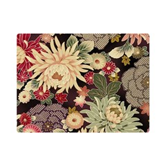 Japanese Flower Art Premium Plush Fleece Blanket (mini) by Cowasu