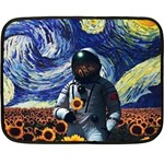 Starry Surreal Psychedelic Astronaut Space Two Sides Fleece Blanket (Mini) 35 x27  Blanket Front