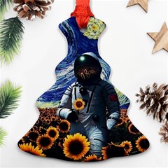 Starry Surreal Psychedelic Astronaut Space Christmas Tree Ornament (two Sides) by Cowasu