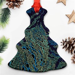 Dark Psychedelic Christmas Tree Ornament (two Sides) by Cowasu