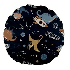 Space Theme Art Pattern Design Wallpaper Large 18  Premium Flano Round Cushions by Ndabl3x