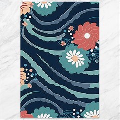 Waves Flowers Pattern Water Floral Minimalist Canvas 12  X 18  by Ndabl3x