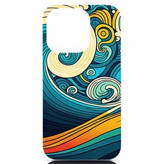 Waves Wave Ocean Sea Abstract Whimsical Abstract Art Iphone 14 Pro Black Uv Print Case by Ndabl3x
