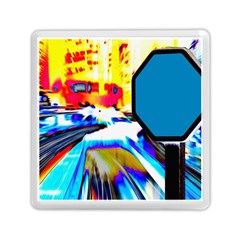 Stop Retro Abstract Stop Sign Blur Memory Card Reader (square) by Ndabl3x