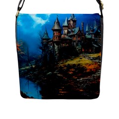 Castle Fantasy Flap Closure Messenger Bag (l) by Ndabl3x