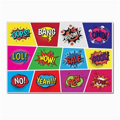 Pop Art Comic Vector Speech Cartoon Bubbles Popart Style With Humor Text Boom Bang Bubbling Expressi Postcard 4 x 6  (pkg Of 10) by Amaryn4rt