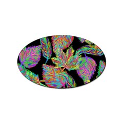 Autumn Pattern Dried Leaves Sticker (oval) by Simbadda