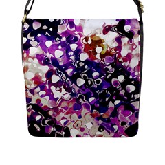 Paint Texture Purple Watercolor Flap Closure Messenger Bag (l) by Simbadda